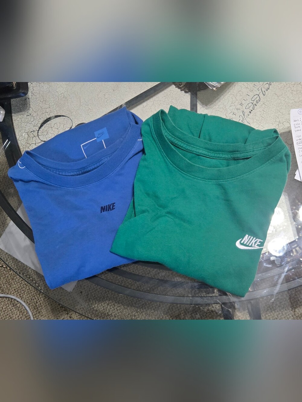 Nike Mens T Shirt Bundle Pack Lot Of 2 - Blue & Green Size Large
